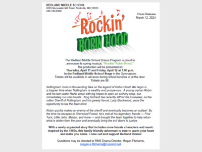 Rockin’ Robin Hood presented by Redland Middle School
